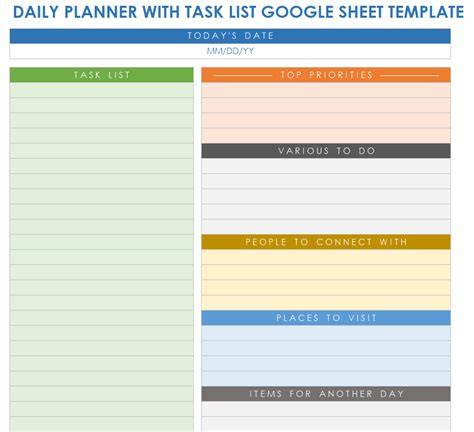 Free Google Sheets Daily Schedule Templates & Planners | Smartsheet