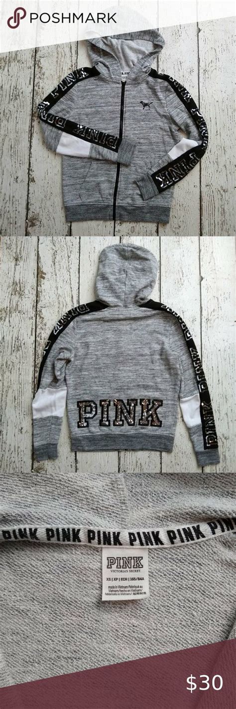 PINK Victoria's Secret Sparkle Zip Up Hoodie - XS | Victoria secret ...