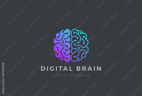 Brain Artificial Intelligence Logo design vector. AI Brainstorm Stock ...