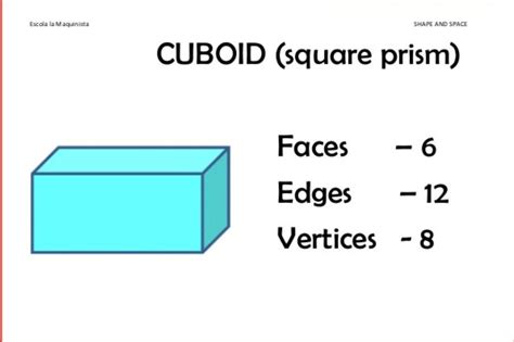 write the number of sides, edges and vertices of a cuboid also draw the ...