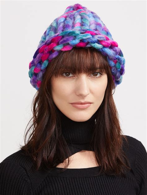 Multicolor Chunky Knit Casual Fisher Hat -SheIn(Sheinside)