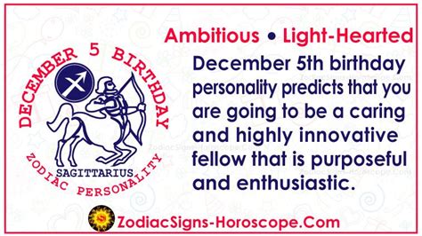 December 5 Zodiac (Sagittarius) Horoscope Birthday Personality and ...