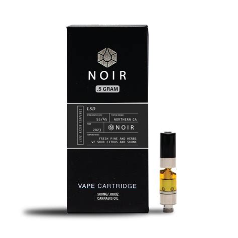 Timeless Vapes: Noir LSD 500mg Vape Cartridge (Live Resin) | Leafly