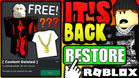 BANNED & DELETED ACCESSORIES ARE COMING BACK!? (ROBLOX) - YouTube