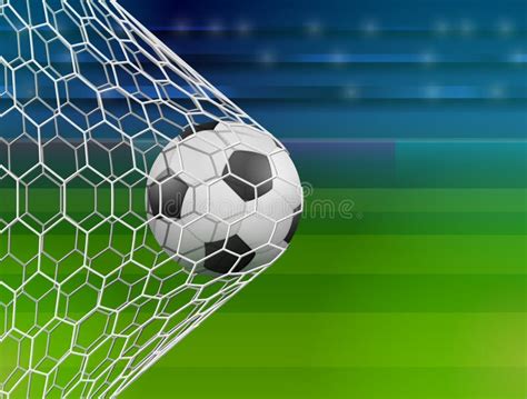 Soccer Ball in Goal Net, Side View Stock Vector - Illustration of ...