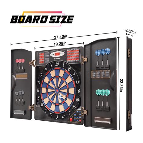 WIN.MAX Electronic Dart Board Cabinet Set, Soft Tip Darts Board with ...