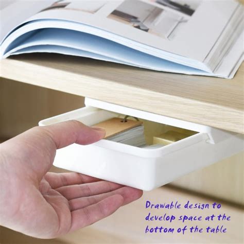 Under The Table Drawer Organizer,Mini Desk Drawer Organizer,Hiding ...