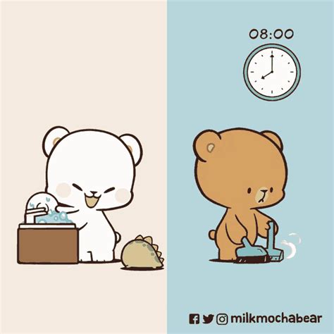 Milkmochabear Mocha Bear Couple Cartoon GIF – Milkmochabear Mocha Bear ...