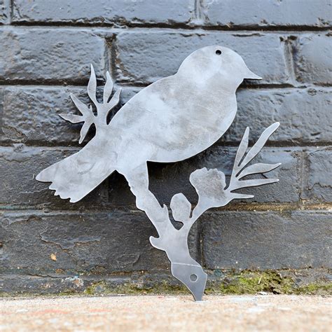 Metal Bird Wall Art - Steel Christmas Decor - Outdoor Garden Art ...