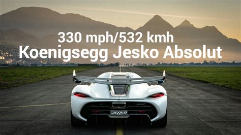 Koenigsegg Jesko Absolut : Simulated Top Speed of 330mph - YouTube