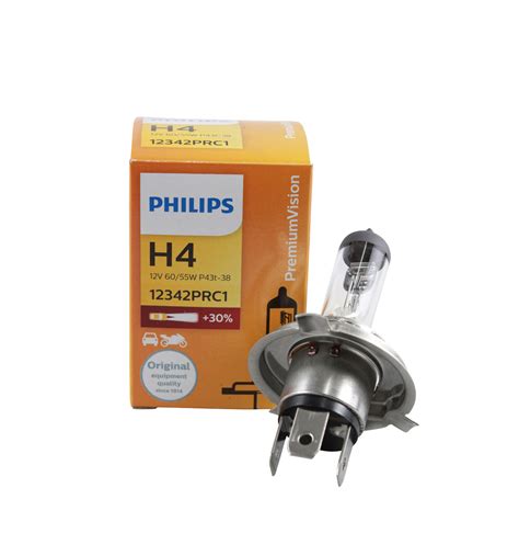 Genuine PHILIPS Premium Vision Headlight H4 Globe 12V 60/55W - Single Box