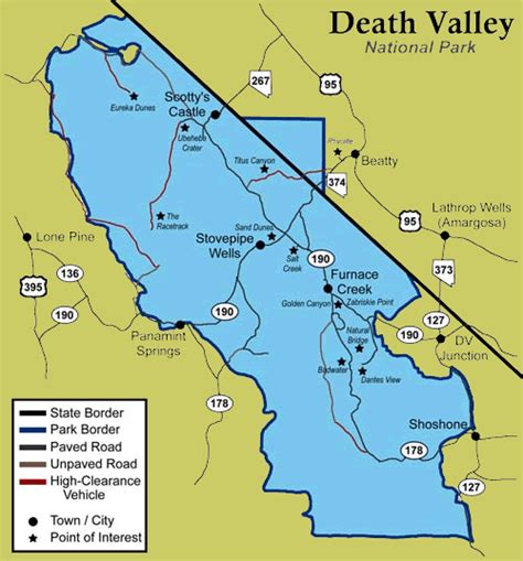 Death Valley Map Of Attractions - Living Room Design 2020