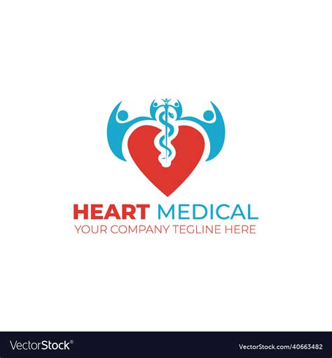 Heart medical logo design template Royalty Free Vector Image