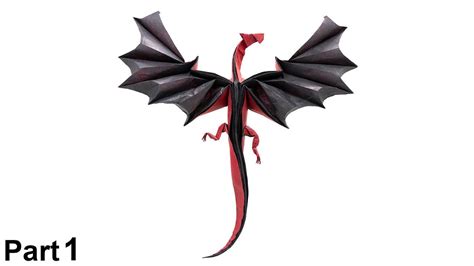 Origami Flying Dragon tutorial 4K (Huang Zhen Ming) part 1 折り紙ドラゴン ...