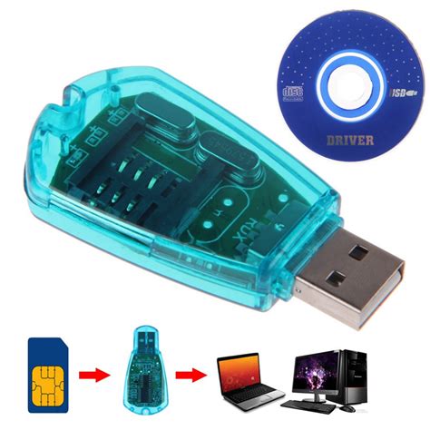 Usb Sim Card Reader Adapter Cellphone Standard Copy Writer Sms Backup ...