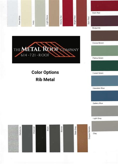 Ohio Metal Roof Color Options - The Metal Roof Company