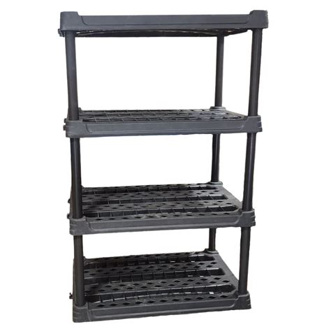 Plastic Shelving Unit 36"W x 24"D x 56-1/2"H 4-Tier Shelves