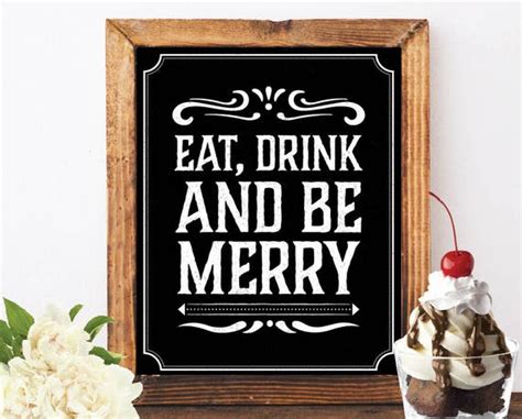 Eat Drink and Be Merry Sign Party Sign Chalkboard Wedding Sign - Etsy