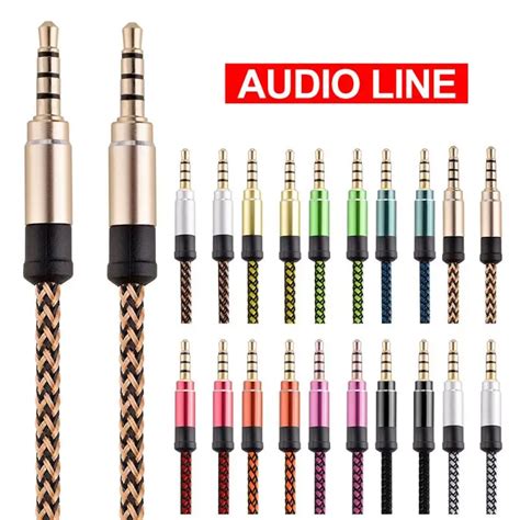 New-3-5mm-Braided-Audio-Cable-10-Colors-Male-To-Male-Nylon-Aux ...