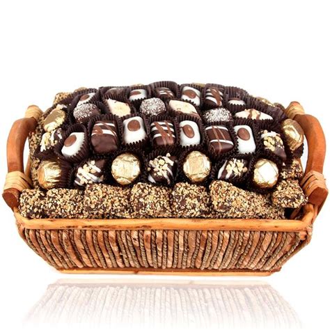 Holiday Chocolate Truffle Wicker Gift Basket • Christmas Chocolate ...