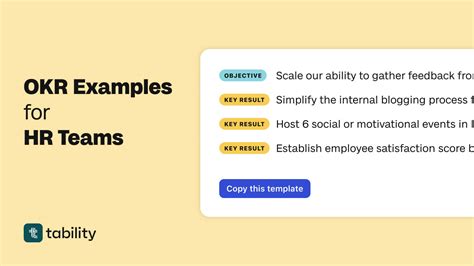 Simple OKRs Examples for HR - Tability