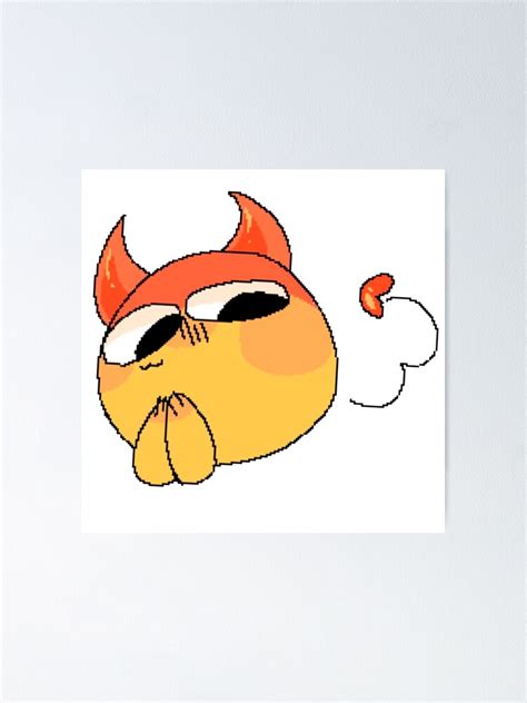 "CUTE Devil Cursed Emoji TikTok MEME Face" Poster for Sale by ...