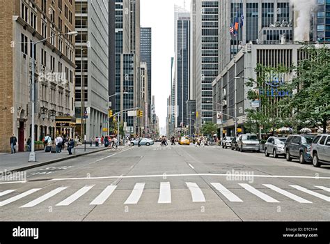 Empty urban street scene on Avenue of the Americas in New York City ...