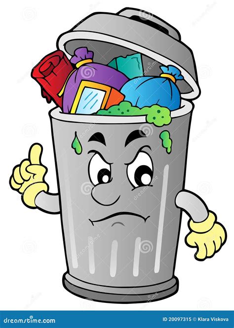 Angry Cartoon Trash Can Royalty Free Stock Photo - Image: 20097315