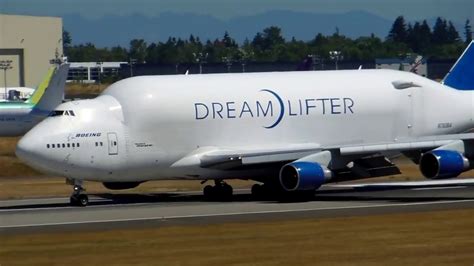 DREAMLIFTER LANDING + Brand new unpainted 747 landing! - YouTube