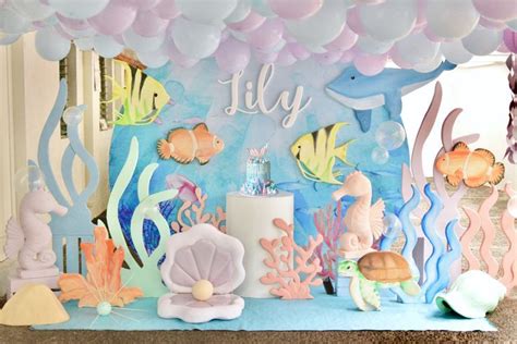 Lily's Under the Sea themed party | Mermaid theme birthday party ...