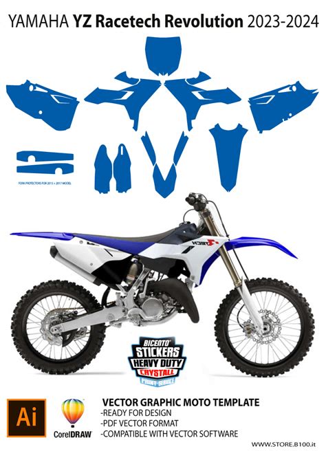 Graphics template Yamaha YZ 2023 Racetech Revolution | Yamaha Adventure ...