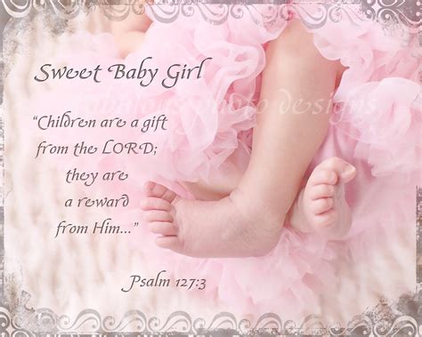 8x10 Sweet Baby Girl (or Custom Name & Birthdate) Nursery Room Decor ...