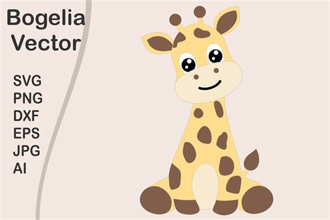 Cute Baby Giraffe Svg Graphic by BogeliaVector · Creative Fabrica