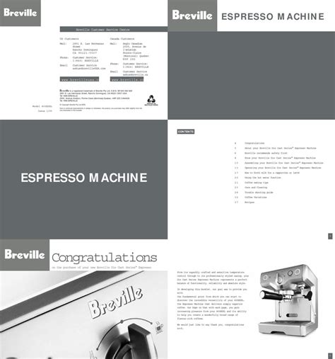 Breville 800ESXL Manual | PDF | Coffee | Nature