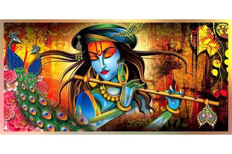 001 Modern art radha krishna painting wall canvas L