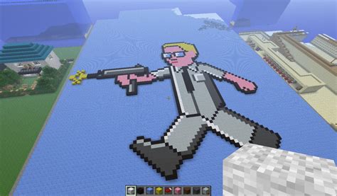 pixel man with gun Minecraft Map