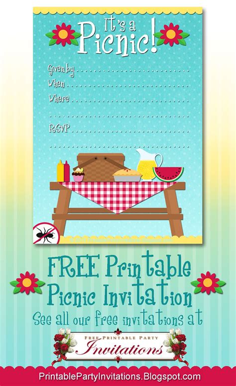 Picnic Invite | Picnic invitations, Party invitations printable, Picnic ...