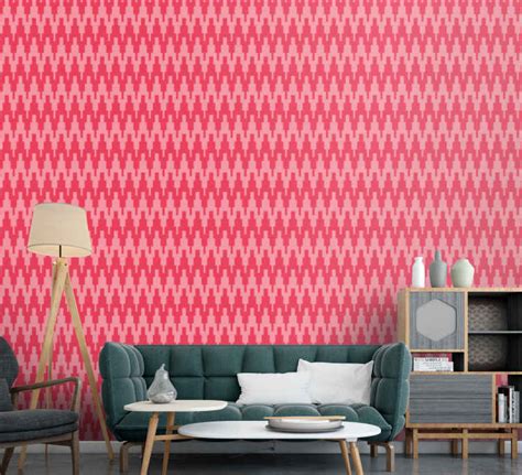 Red flax fabric Striped Wallpaper - TenStickers