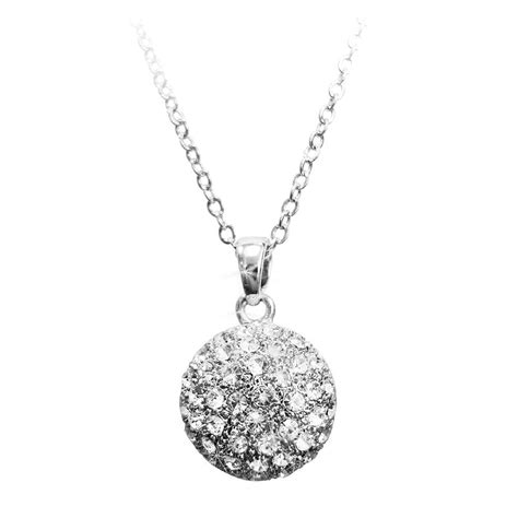 TIPPERARY CRYSTAL Silver Pendant Pave Ball - Mountmellick Local Pharmacy