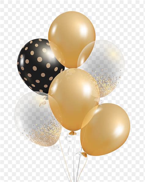 Festive golden black balloons png in transparent background | free ...