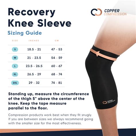 Recovery Knee Sleeve Size Chart | Size Chart | Copper Compression