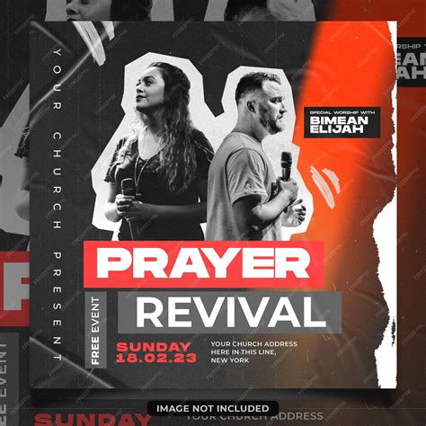 Premium PSD | Worship revival poster design church conference