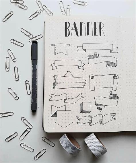 50+ Ideas on How to Draw Banners for Your Bullet Journal — Joyful Journaler