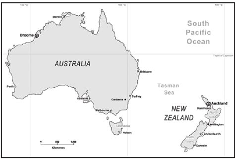 Printable Map Of Australia And New Zealand - Cicely Bridgette