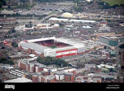 Aerial view east of Bramall Lane Stadium Sheffield United Football Club ...