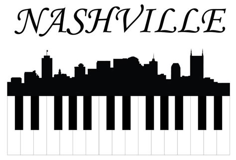 Clip art of Nashville Skyline Outline free image download