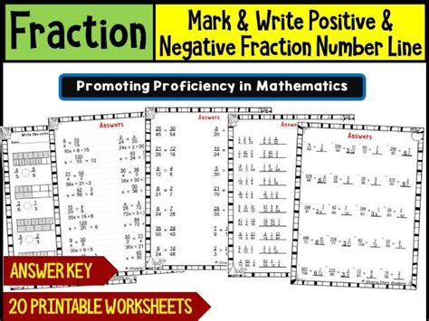 Mark & Write Positive & Negative Fraction Number Line Fraction ...