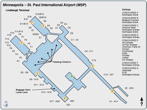 Msp Airport Map Delta - Tourist Map Of English