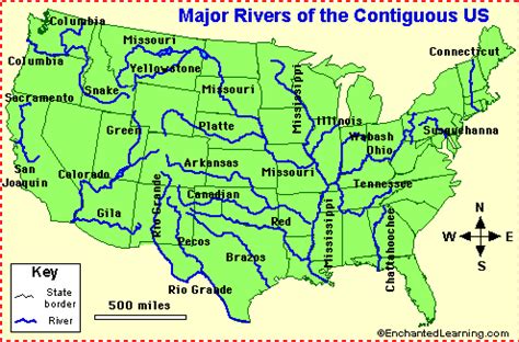 American Map Of Rivers - Viole Jesselyn