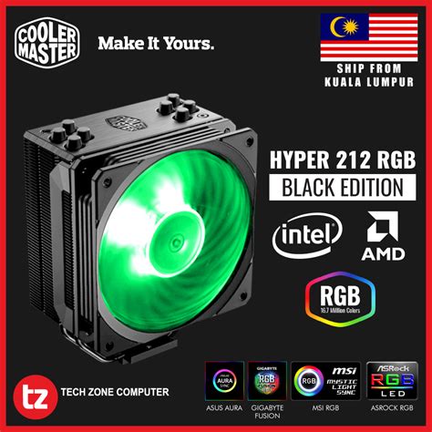 Cooler Master Hyper 212 RGB Black Edition CPU Air Cooler Fan (AMD Ryzen ...